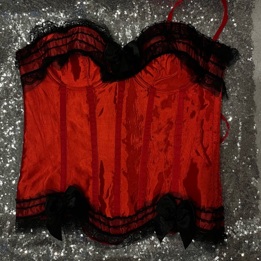Red and Black Gothic Corset Top
